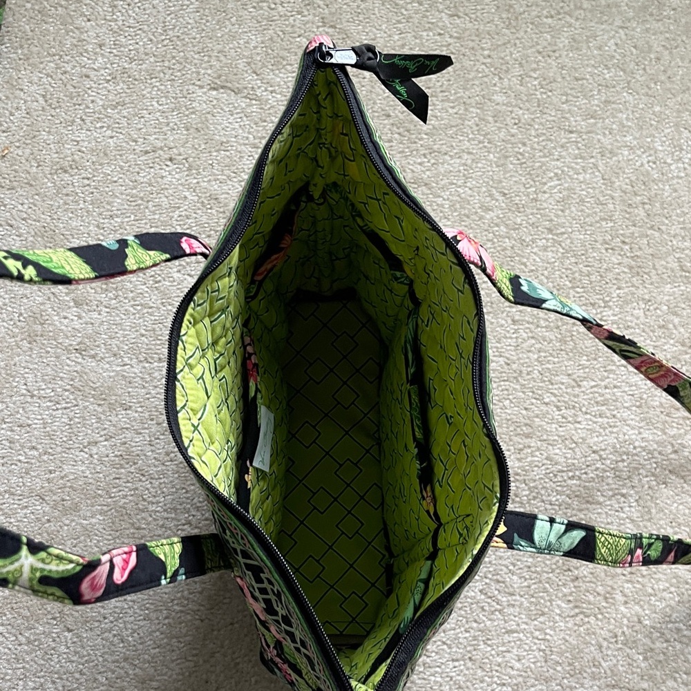 Vera Bradley Floral Botanical Tote Bag - Black and Pink - Picture 2 of 7